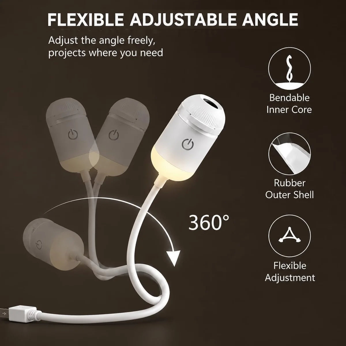 2-in-1 Galaxy Projector Night Light, USB Starry Sky Lamp with 6 Projection Slides & Flexible Neck for Bedroom Decor