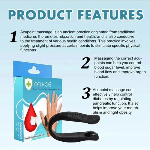 EELHOE Sugar Control L14 Acupressure Point Clip – Hand Pressure Massage Tool