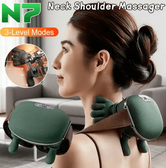 Portable Neck & Shoulder Massager – Ergonomic Relaxation Massage Pillow for Home, Office & Travel